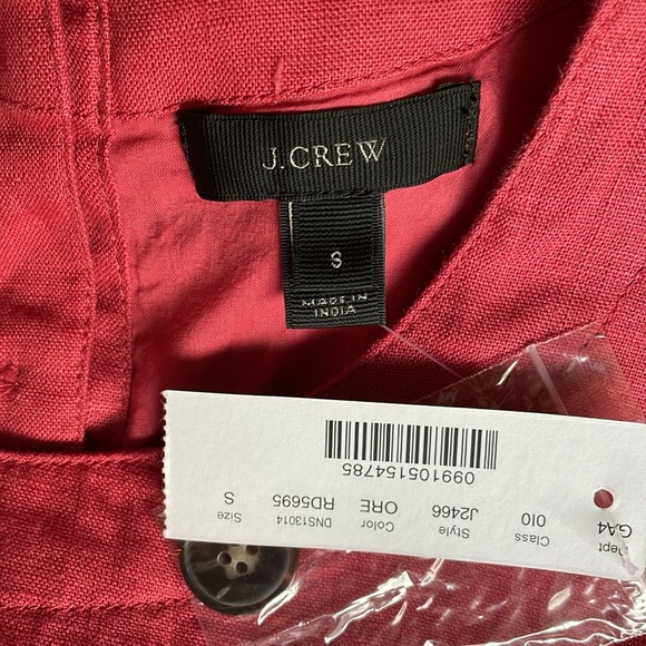 NWT J. Crew Linen Pullovr Rust Orange Red Dress S - Picture 7 of 11